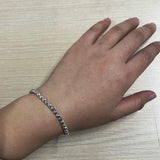 Real Pure 999 Sterling Silver Elastic String Faceted Beads Bracelet For Ladies Kids Minimalism Jewelry - GQTORCH Jewelry
