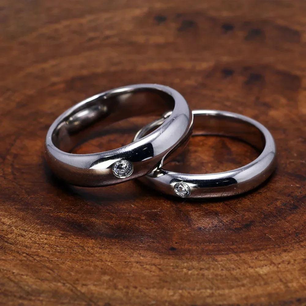 Real Pure 925 Sterling Silver Rings For Women And Men Simple Couple Ring Smooth Wedding Band For Lovers Free Name Engraved - GQTORCH Jewelry