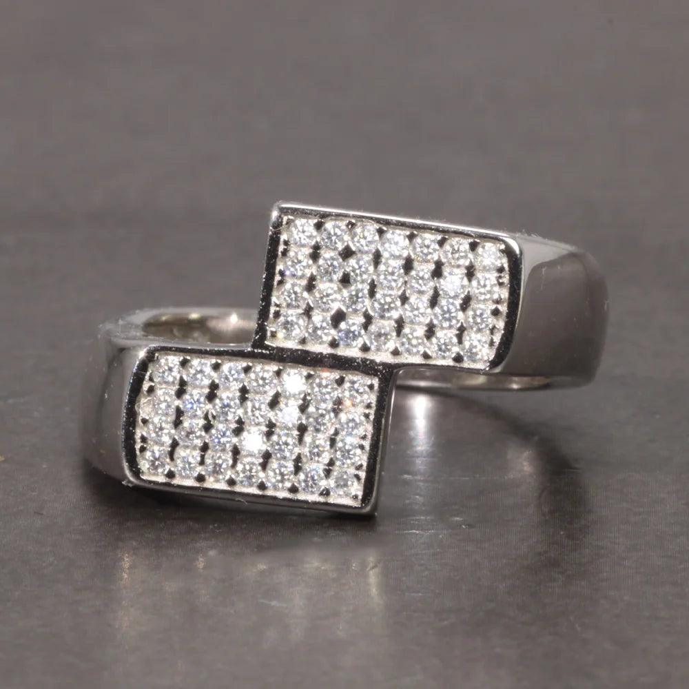 Real Silver Mens Rings Simulated Diamond Hip Hop Pinky Bridesmaid Jewelry Fine Jewelry - GQTORCH Jewelry