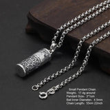 Sterling Silver 999 Vajra Pestle Amulet Charm Om Mani Padme Hum Pendant Necklace Openable Gawu Box Buddhist Jewelry - GQTORCH Jewelry