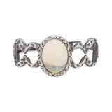 Womens Oval Opal Ring Sterling Silver 925 Retro Style Fulu Gourd Open Rings Light Weight Stackable Fashionable Jewelry - GQTORCH Jewelry