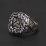 925 Sterling Silver Retro Eye of Providence Signet Ring for Men All Seeing Eyes Rings Punk Fashion Protective Jewelry