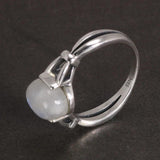 Real 925 Sterling Silver Bella Ring Adjustable Opening Natural Moonstone Vintage Twilight Jewelry - GQTORCH Jewelry