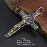 Real 925 Sterling Silver Catholic Cross Pendant Amulet Necklace Jesus Christ Jewelry for Men and Women - GQTORCH Jewelry
