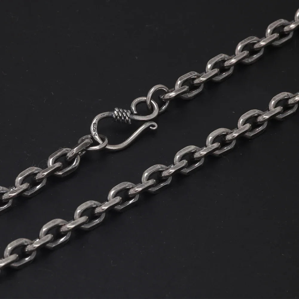 Real Pure 925 Sterling Silver Necklaces For Men And Women Vintage Viking Link Chain Punk Jewellery