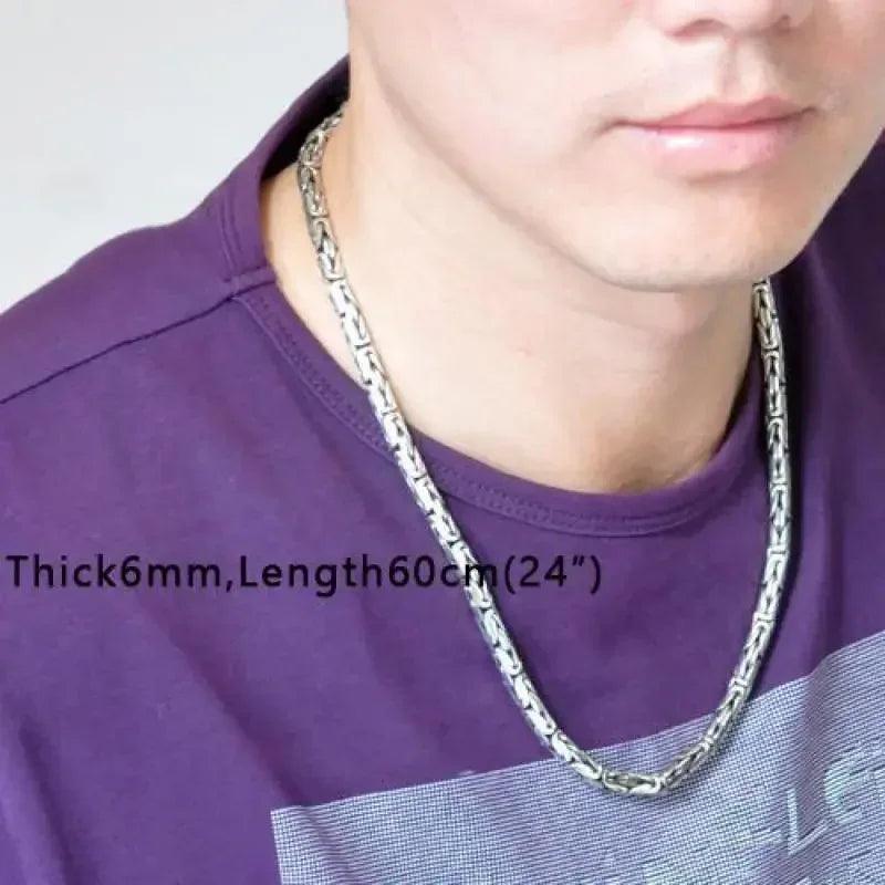 Real Pure 925 Sterling Silver Necklace Men Double Dragon Heads Vintage Handmade Clavicular Chain Necklace Male Viking Jewelry - GQTORCH Jewelry