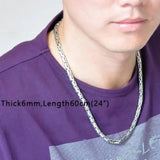 Real Pure 925 Sterling Silver Necklace Men Double Dragon Heads Vintage Handmade Clavicular Chain Necklace Male Viking Jewelry - GQTORCH Jewelry