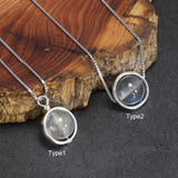 Real Pure 925 Sterling Silver Labradorite Pendant Necklace With Box Chain Simple Elegant Natural Gemstone Collier For Women - GQTORCH Jewelry