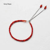 Natural Stone Handmade Strand Bracelet 3mm Red Rope Small Onyx Beads Thin Bracelets For Women 925 Silver Reiki Yoga Jewelry DIY - GQTORCH Jewelry