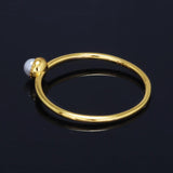 Real 925 Sterling Silver Small Pearl Rings for Women Gold Plating Minimalist Fine Jewelry Anniversary Gift - GQTORCH Jewelry