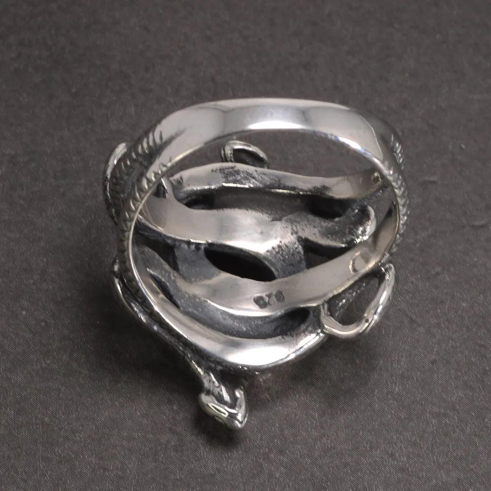 Real 925 Sterling Silver Snake Rings for Men Women TV Drama Natural Born Killers Retro Punk Fine Jewelry Best Gift For Fans - GQTORCH Jewelry