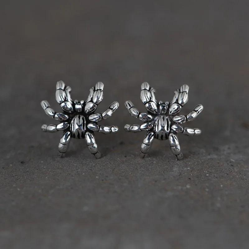Retro Silver Jewelry S925 Silver Fashion Men and Women Simple Art Design Animal Spider Stud Earrings - GQTORCH Jewelry