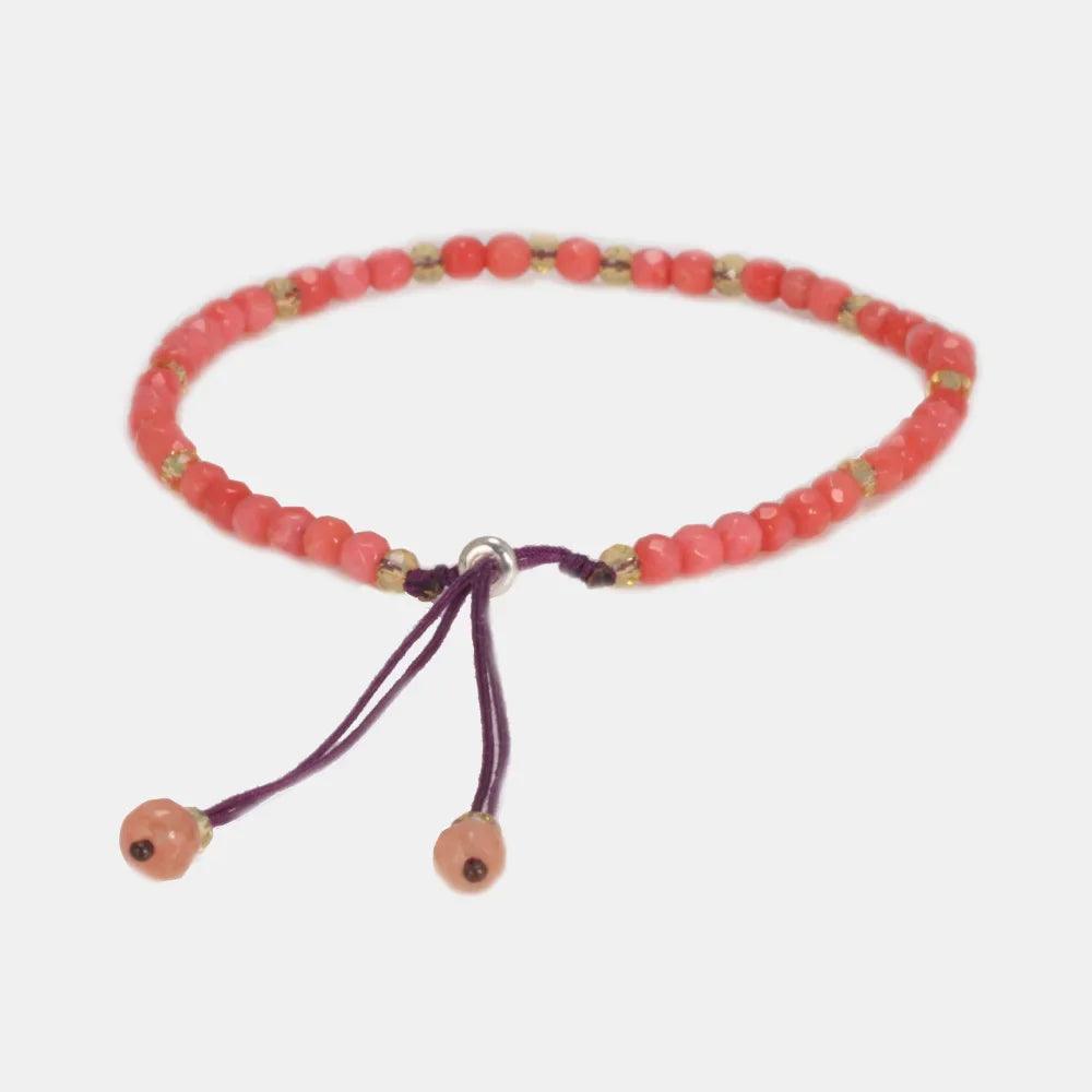 Natural Stone Minimalist Small Beads Bracelets For Women Pink Corallite 3mm Crystal Handmade Strand Bracelet Charm DIY Jewelry - GQTORCH Jewelry