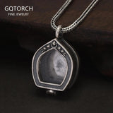 Real S925 Silver Tibet Gawu Box Necklace Antique Openable Locket Photo Pendant for Women Men Party Jewelry Gift - GQTORCH Jewelry