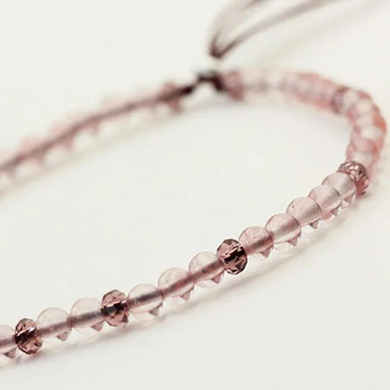 Natural Stone Bracelet For Women 3mm Small Beads Bracelet Handmade Rope Adjustable DIY Jewelry Hand Accessories - GQTORCH Jewelry