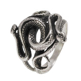 Real 925 Sterling Silver Snake Rings for Men Women TV Drama Natural Born Killers Retro Punk Fine Jewelry Best Gift For Fans - GQTORCH Jewelry