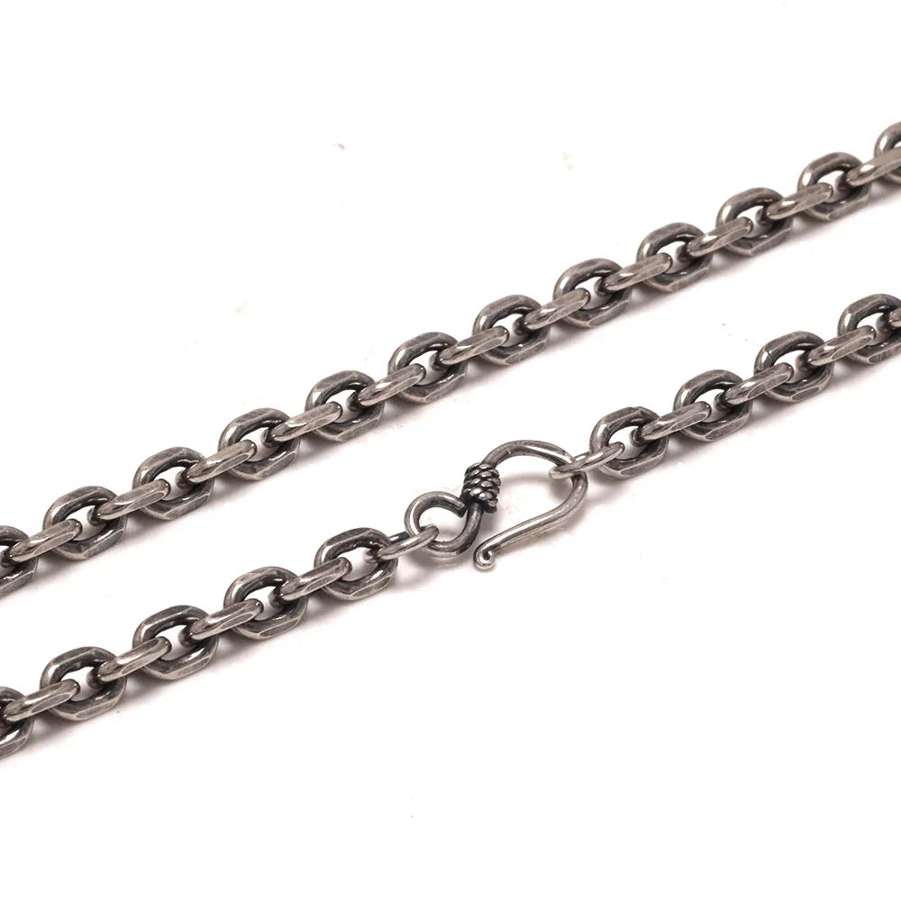 Real Pure 925 Sterling Silver Necklaces For Men And Women Vintage Viking Link Chain Punk Jewellery