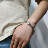 Guaranteed 925 Sterling Silver Bracelet Braided Chain with Plug Safety Buckle Keel Viking Jewelry for Men and Women - GQTORCH Jewelry