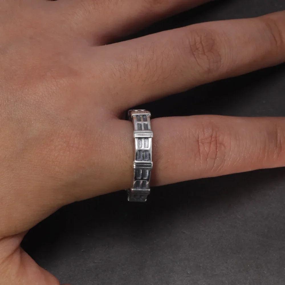 Real 925 Sterling Silver Stargate Rings for Fans Massive Transportation Device TV Show Cosplay Christmas Gift - GQTORCH Jewelry