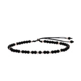 Natural Stone Small Beads Bracelets For Women Black Onyx Handmade Yoga Healing Balance 925 Silver Reiki Prayer Thin Bracelets - GQTORCH Jewelry