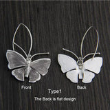 Real Pure 100% 925 Sterling Silver Exaggerated Large Butterfly Drop Earrings For Women Handmade Vintage Style - GQTORCH Jewelry