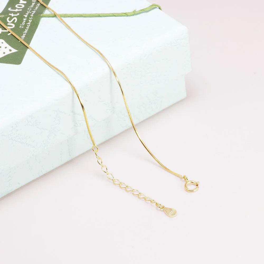 S925 Sterling Silver Necklace for Women Simple Fashion Snake Chain Elegant Female Jewelry - GQTORCH Jewelry