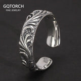 Real Pure 925 Sterling Silver Simple Men's and Women's Ring with Rattan Shape Adjustable Size 7-11 Vintage Jewelry - GQTORCH Jewelry