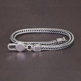 Real 925 Thai Silver Fox Tail Chain Men's and Women's Personalized Retro Punk Necklace and Bracelet Pure Silver Simple Jewelry - GQTORCH Jewelry