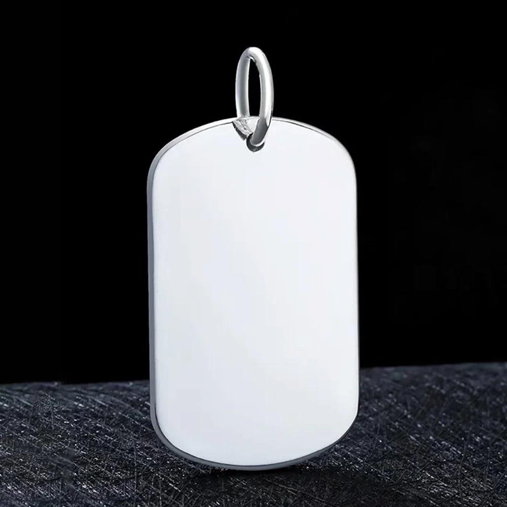 Soild 999 Sterling Silver Jewelry Metal Stamping Blanks Smooth Simple Tag Pendant For Men And Women Cool Male Jewellery - GQTORCH Jewelry