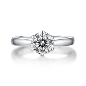 Wedding Rings Classic 0.5-3 Carat 6 Claws 925 Silver Sterling Marquise Moissanite Ring Round Brilliant Cut Rings For Women - GQTORCH Jewelry