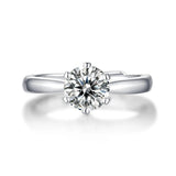 Wedding Rings Classic 0.5-3 Carat 6 Claws 925 Silver Sterling Marquise Moissanite Ring Round Brilliant Cut Rings For Women - GQTORCH Jewelry