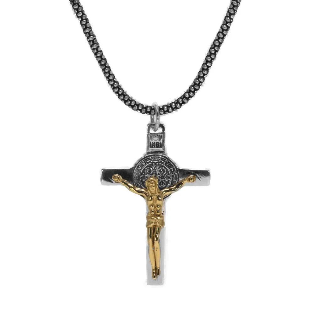 Real 925 Sterling Silver Catholic Cross Pendant Amulet Necklace Jesus Christ Jewelry for Men and Women - GQTORCH Jewelry