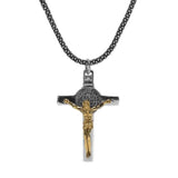 Real 925 Sterling Silver Catholic Cross Pendant Amulet Necklace Jesus Christ Jewelry for Men and Women - GQTORCH Jewelry