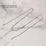 S925 Sterling Silver Lady Bead Necklace Adjustable Simple Fashion Elegant Jewelry - GQTORCH Jewelry