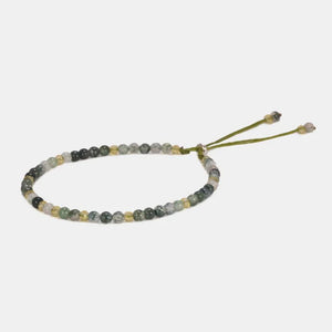 Natural Stone Seaweed Onyx Beaded Bracelet For Women Handmade 3mm Thin Bracelets 925 Sterling Silver Crystal DIY Jewelry - GQTORCH Jewelry