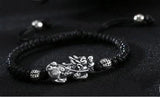 Wholesale Red String Pure Silver Jewelry 999 Pixiu 3D Sterling Silver Bracelet - GQTORCH Jewelry