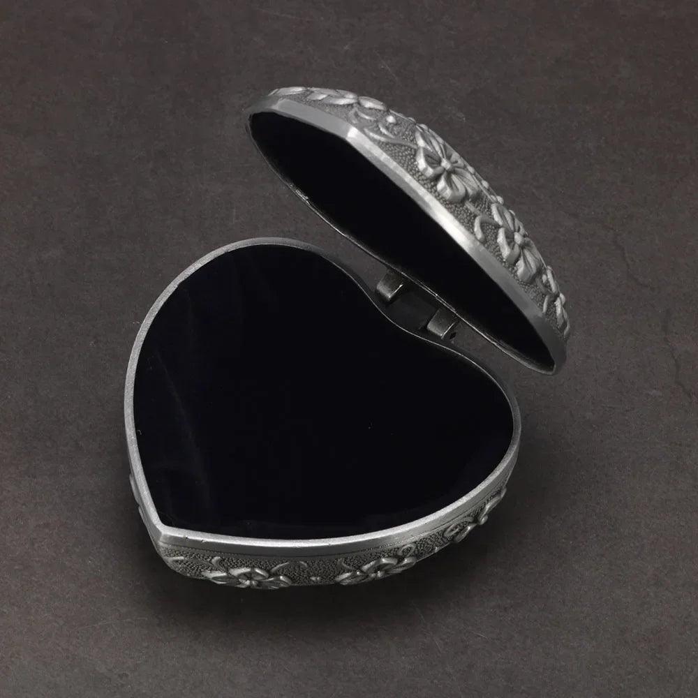 Vintage Alloy Jewelry Box Casket and Heart Shaped 9*7*4.5cm 6*6*3cm For Rings Pendants Necklace Gift Boxes - GQTORCH Jewelry