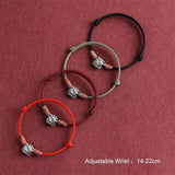 S999 Sterling Silver Lion Handmade Braid Rope Colorful Bracelet for Men and Women Good Luck Retro Animal Jewelry Gift - GQTORCH Jewelry