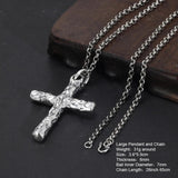 Real Pure 925 Sterling Silver Simple Cross Pendant Necklaces for Men and Women Couples Viking Christian Jewelry - GQTORCH Jewelry