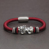 Real 999 Sterling Silver Pixiu Bracelet for Men and Women Magnetic Clasp Hand Braided Lucky Knot Retro Thai Amulet Jewelry - GQTORCH Jewelry