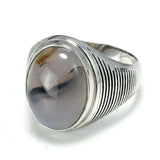 Real 925 Sterling Silver Antique Rings For Women And Men With Natural Color Onyx Stone Minimalism Cross Stripe Turkish Jewelry - GQTORCH Jewelry