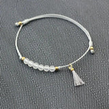 Women Elegant Bracelet Tassel Handmade Minimalist Hand String With Natural White Crystal Stone Beads 4mm Bracelets Adjustable - GQTORCH Jewelry
