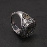 925 Sterling Silver Retro Eye of Providence Signet Ring for Men All Seeing Eyes Rings Punk Fashion Protective Jewelry