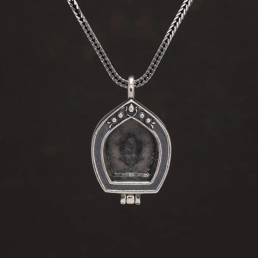 Real S925 Silver Tibet Gawu Box Necklace Antique Openable Locket Photo Pendant for Women Men Party Jewelry Gift - GQTORCH Jewelry