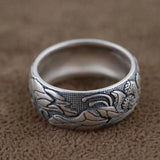 S990 Sterling Silver Ring Vintage Style Rings For Women With Lotus Design Fine Jewelry Bague Femme anel feminino - GQTORCH Jewelry