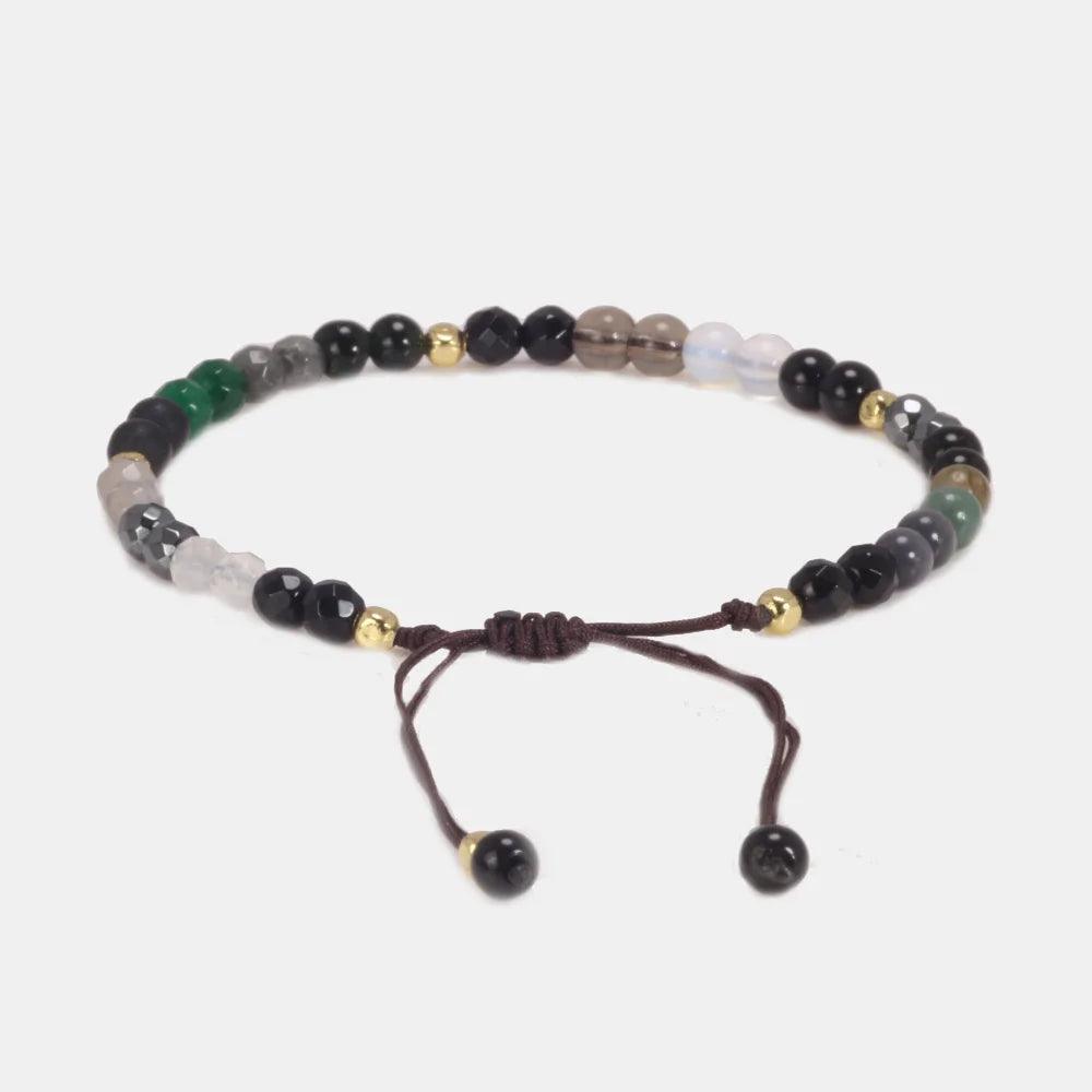 4mm Natural Multi Gemstones Beads Bracelet for Women MARCASITE Stones Yoga Chakra Crystal Beaded Bracelets Handmade Jewelry - GQTORCH Jewelry