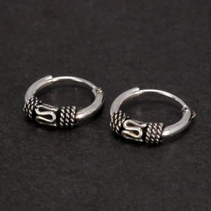 10mm Ear Bone Earrings 925 Sterling Silver Hoop Earrings For Women Ear Buckle Small Earlobe Earrings Mens Retro Punk Jewelry - GQTORCH Jewelry