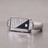 Sterling Silver Rings With Stones Simulated Diamond Anniversary Male Engagement Rings High Quality - GQTORCH Jewelry