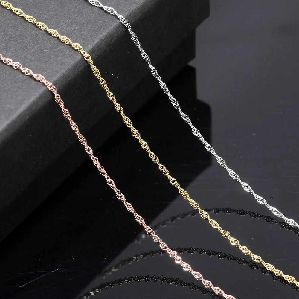 S925 Sterling Silver Necklace for Women Simple Fashion Snake Chain Elegant Female Jewelry - GQTORCH Jewelry