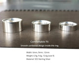 Real 925 Sterling Silver Rings for Men Women Couple of Lovers Rings Simple Plain Comfortable Fits Wedding Band - GQTORCH Jewelry